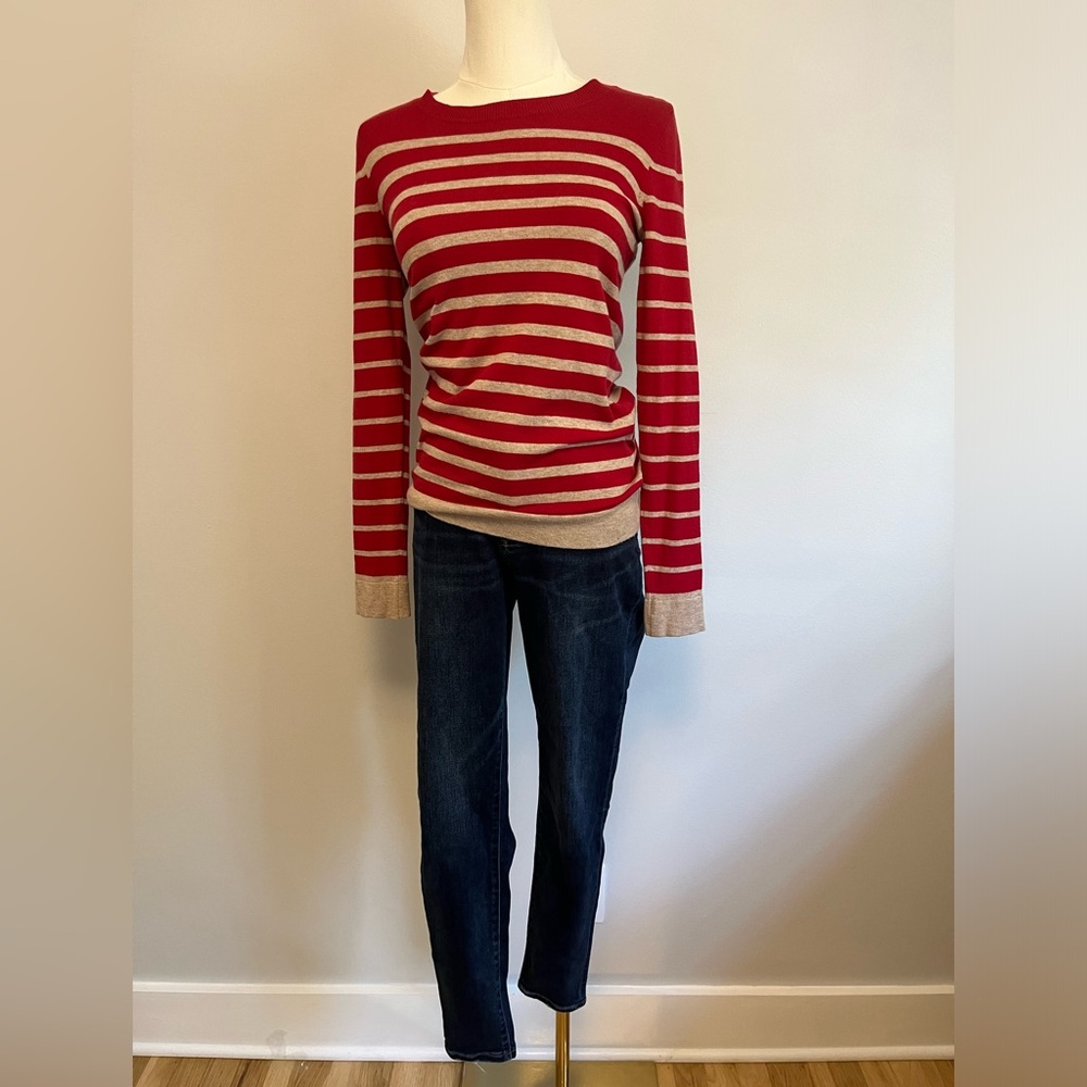Banana Republic Striped Long Sleeve Crewneck Sweater